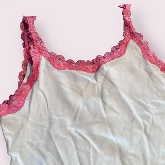 Set Of Two Women's Unbranded White And Pink Lace Trim Camisoles - Picture 7 of 12